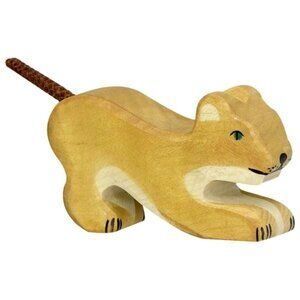 NWT Holztiger Wooden Toys Lion Cub Playing